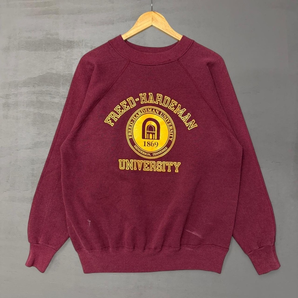 Vintage Ultra‎ Sweats Freed Hardeman University Sweatshirt XL Maroon Made in USA
